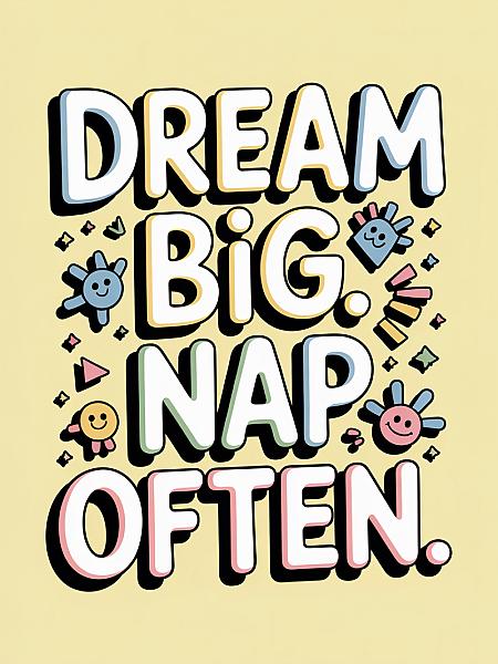 Whimsical Doodle-Style Text Art with Playful Graphics