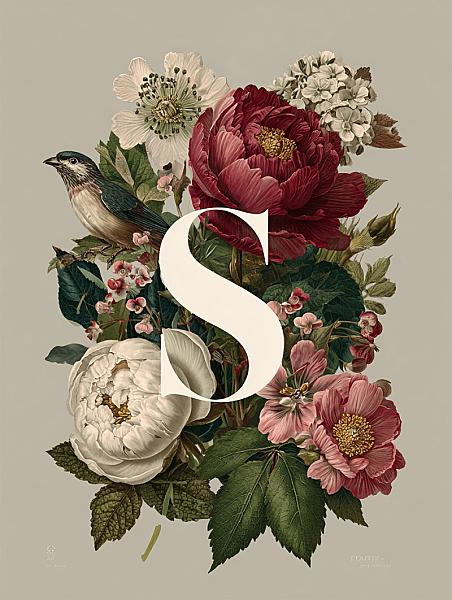 Floral Monogram Botanical Elegance Series