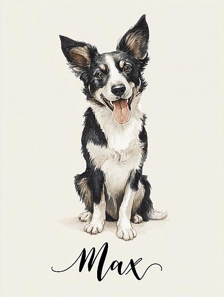 Hand-Painted Watercolor Portrait Print